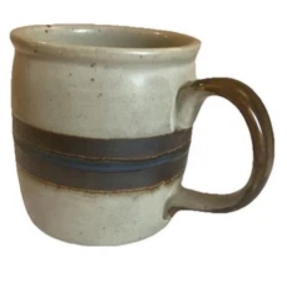 Mid Century OTAGIRI Stoneware HORIZON Pattern HANDLED Coffee Tea MUG 3.5” X 3” - Picture 4 of 16